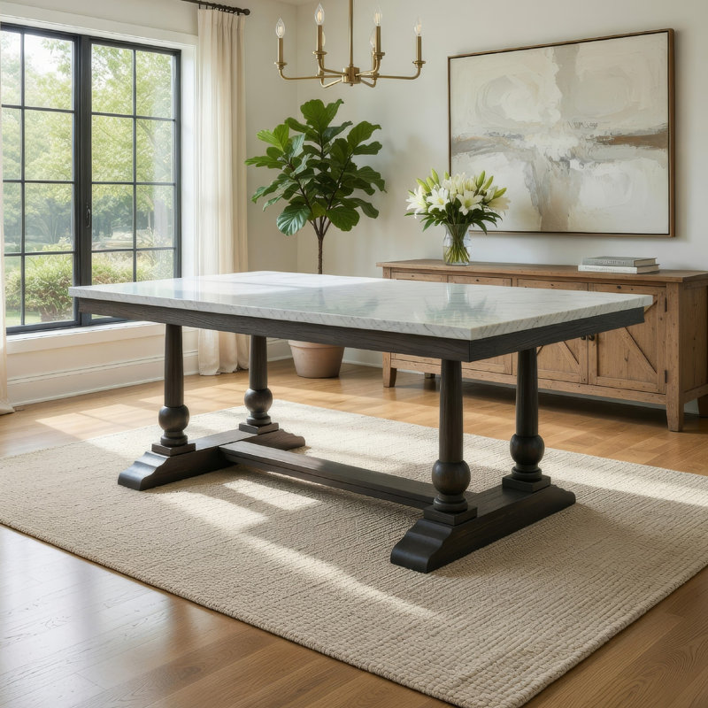 Table de salle à manger Fonio, Brun