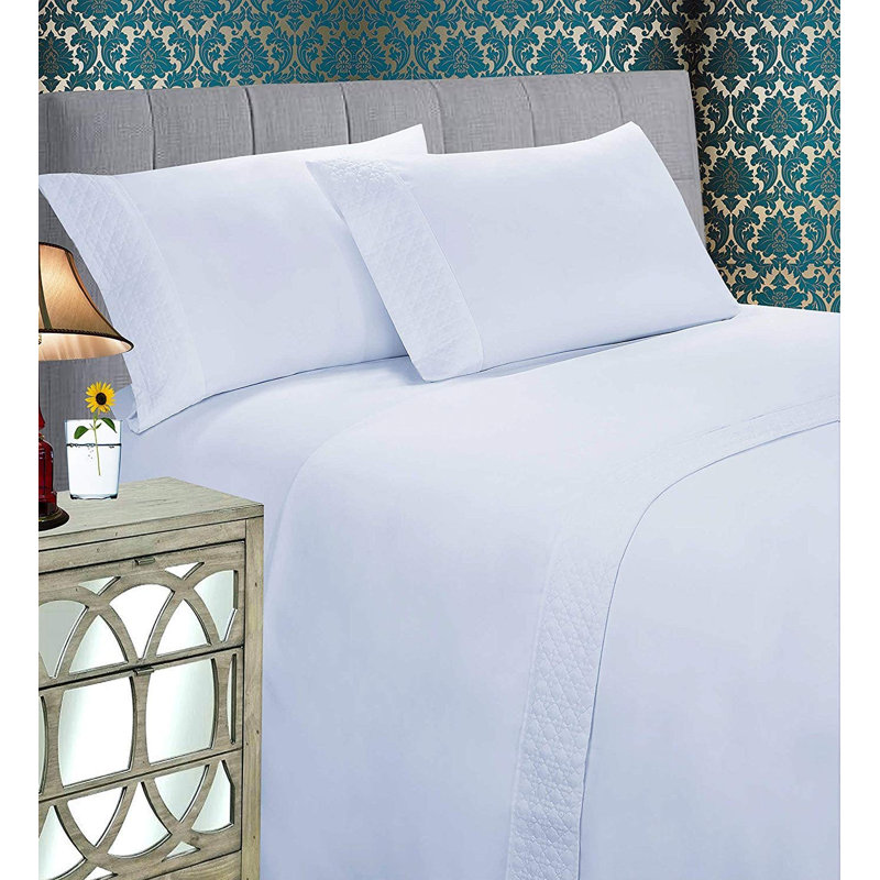 Microfiber Sheet Set, California King Sheet Set with 2 Pillowcases, Light Blue