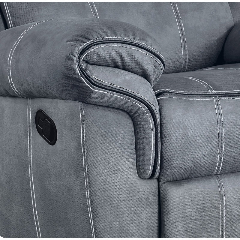 Fauteuil inclinable en velours bicolore, Gris