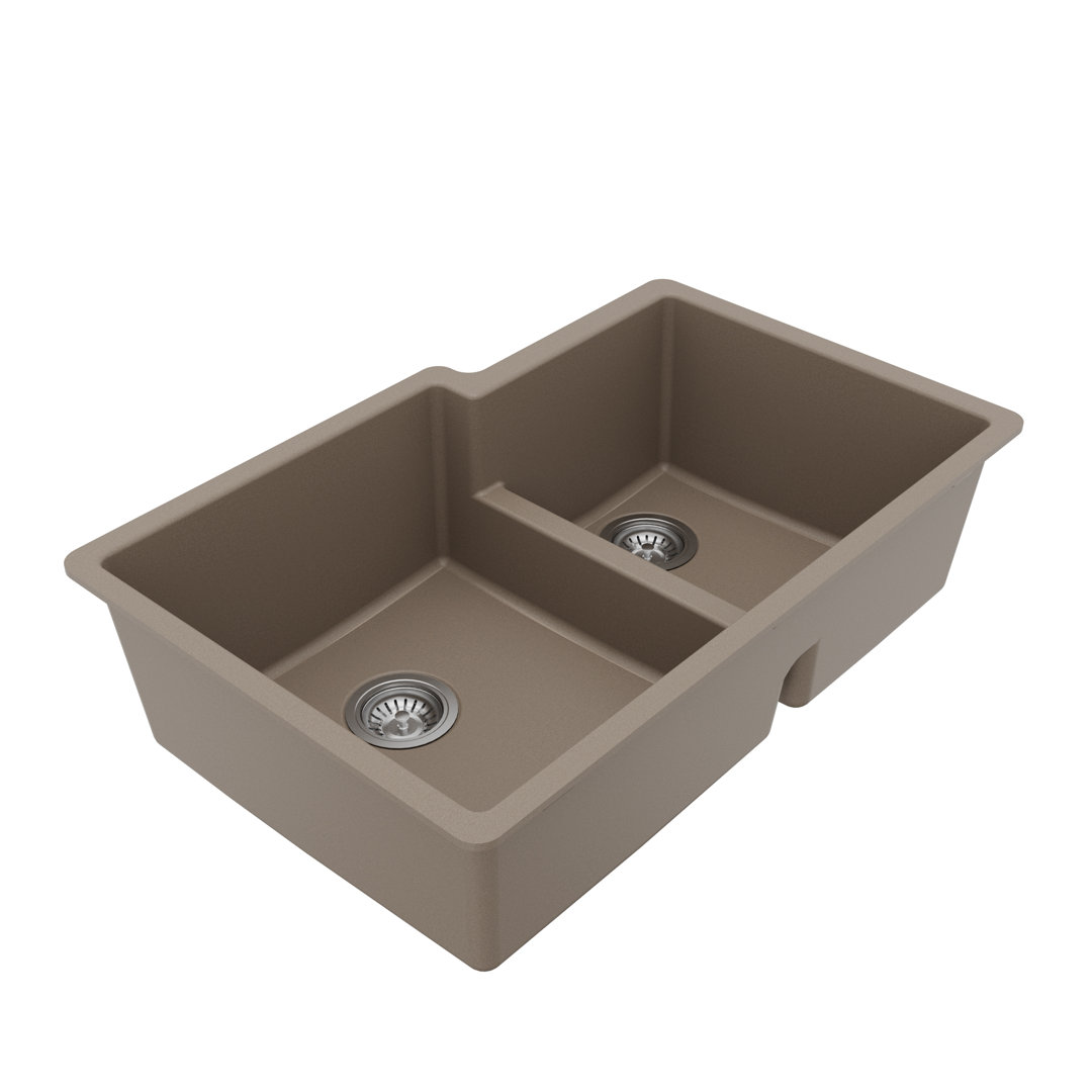 Karran Quartz 32'' X 21-1/4'' Double Bowl 60/40 Undermount Kitchen Sink Kit Karran 