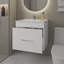 Ensemble de meuble-lavabo flottant 1 tiroir blanc avec lavabo-1979330871