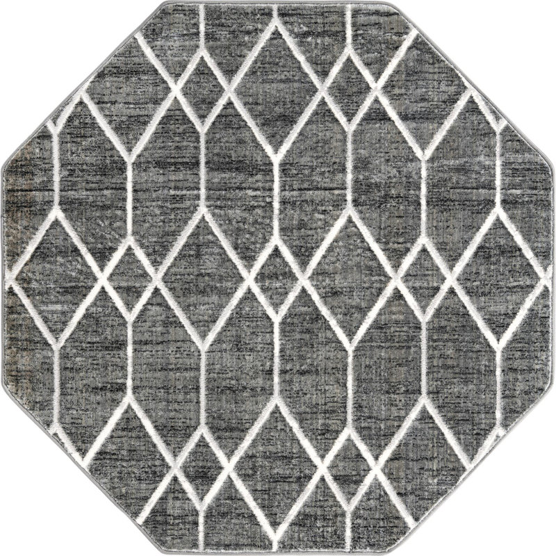Eshin Abstract Indoor Rug, Octagon 5'3"