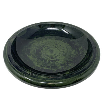 Fiber Clay Birdbath Top, 19" Diameter, Lightweight Outdoor Bird Bath Bowl, Hunter Green