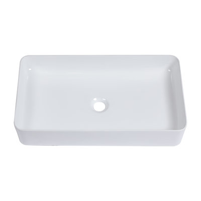 APRESSHUI 14'' Ceramic Rectangular Bathroom Sink