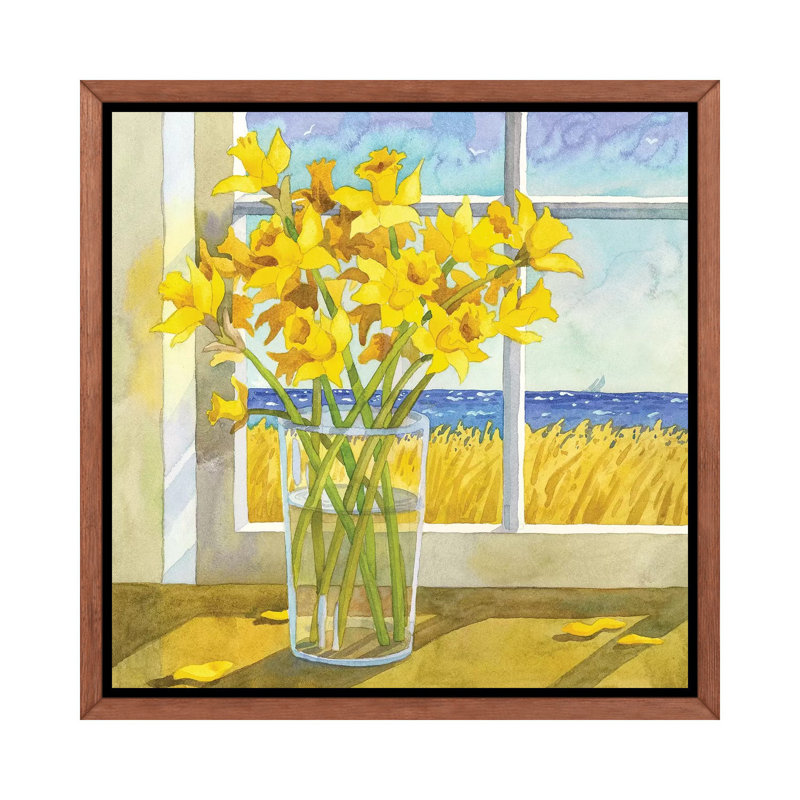 « Jonquilles dans la fenêtre » par Robin Wethe Altman, reproduction d’art, H 37 po x l 37 po x P 1,5 po