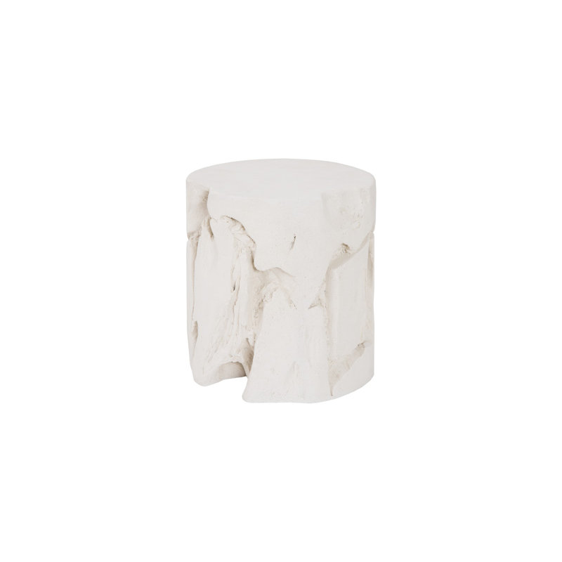 Tabouret Slice, rond, pierre blanche