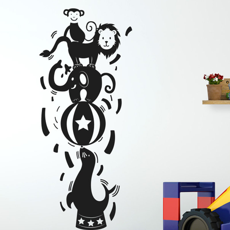 Animals Wall Decal, Black