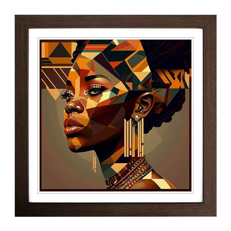 African Woman Constructivism - Framed Print, Walnut