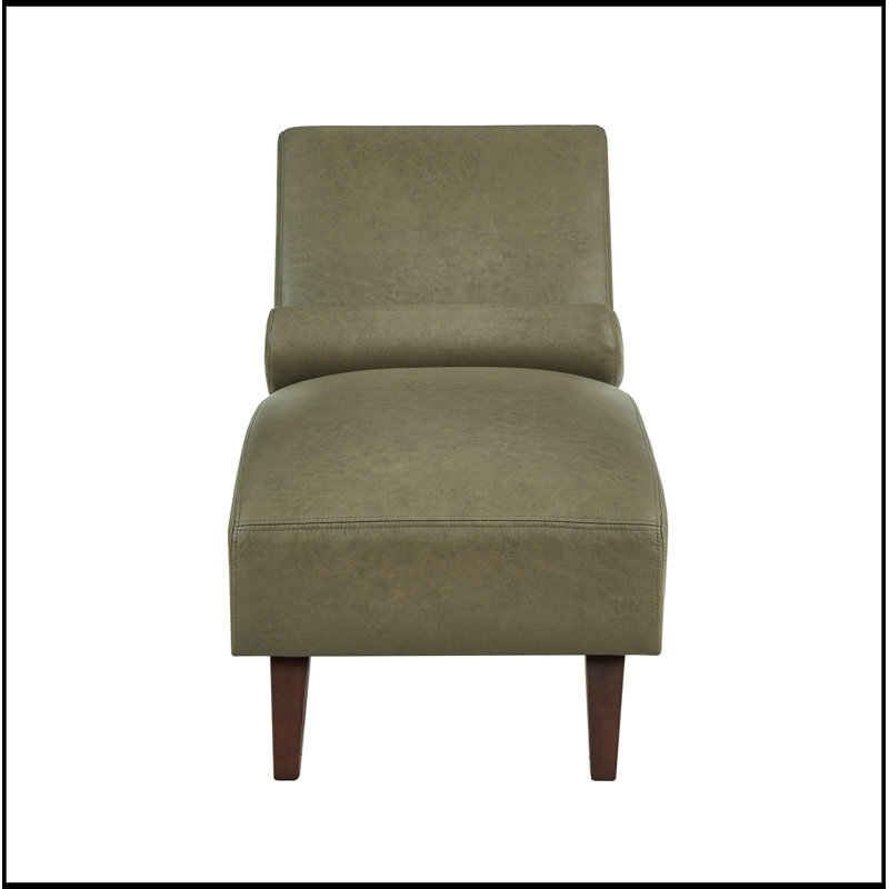 Chaise longue rembourrée avec coussin, Vert olive