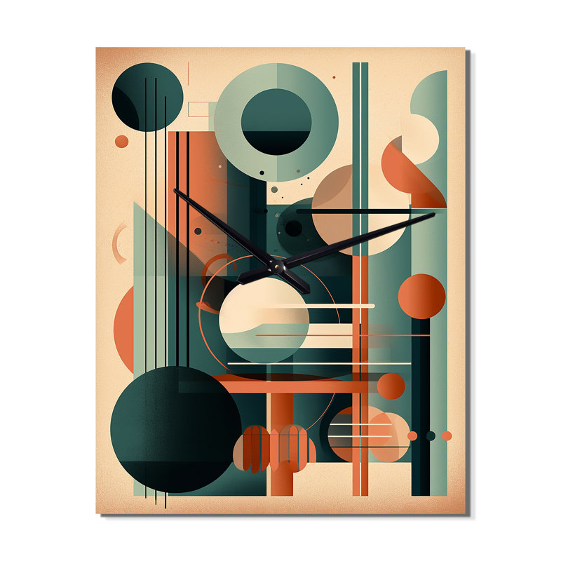 Janeira - Horloge murale abstraite Mid-Century, H 32 po x l 16 po x P 1 po