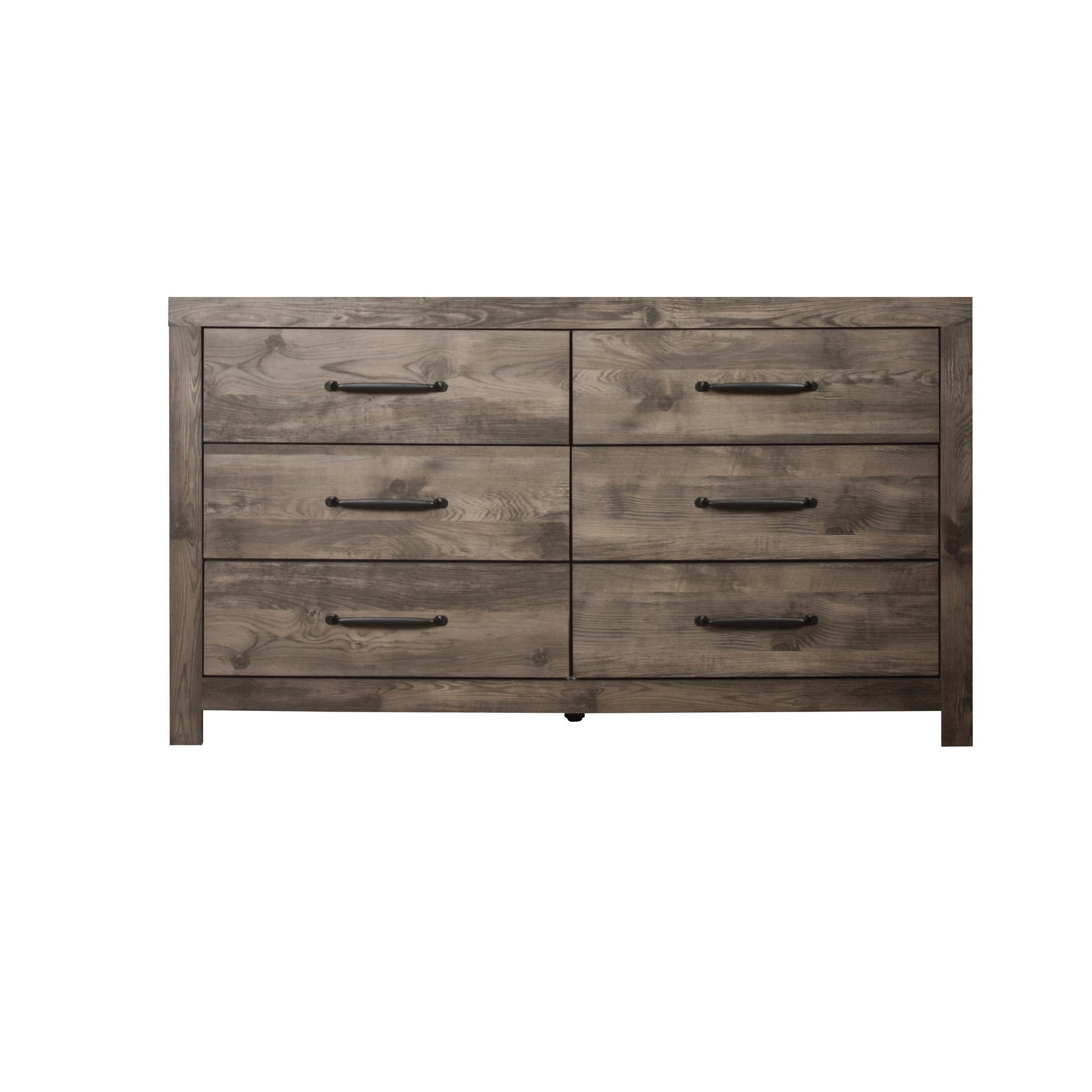 Union Rustic Commode Khrystopher 59 po, 6 tiroirs avec poignées noires ...
