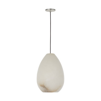Sean Lavin Alina 1-light LED Pendant in Polished Nickel with Alabaster shade