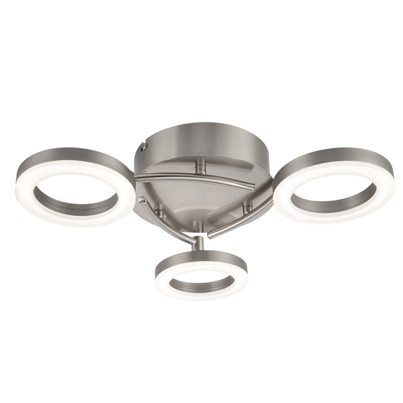 Juni Ring Built-in, Integrated LED Modern Ceiling Flush Light - Matt Nickel, 3,000K Neutral white