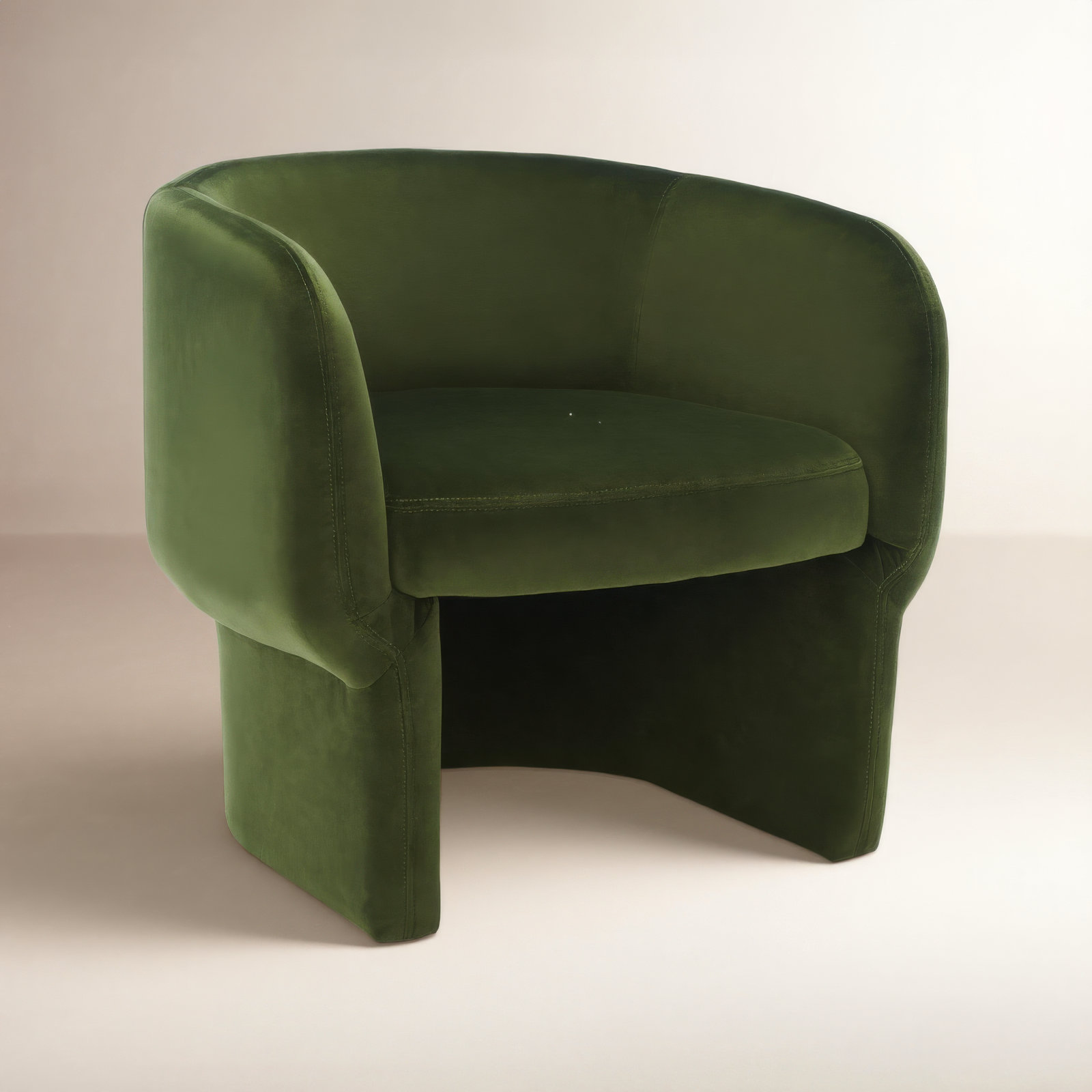 Cambry Upholstered Barrel Chair, Forest Green