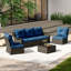 Ensemble de conversation en osier pour 5 personnes avec table basse en osier Lyerly-655801192-655801194