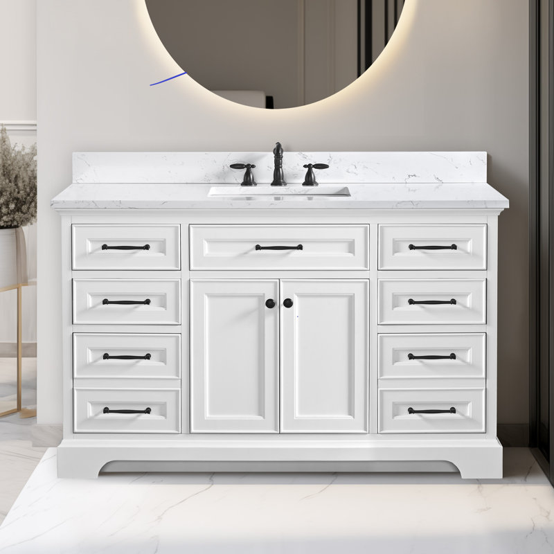 Aanayah 54" Single Bathroom Vanity Set, White