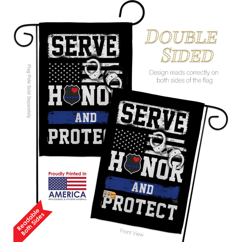 Drapeau de jardin décoratif en polyester 19 x 13 po Serve Honor