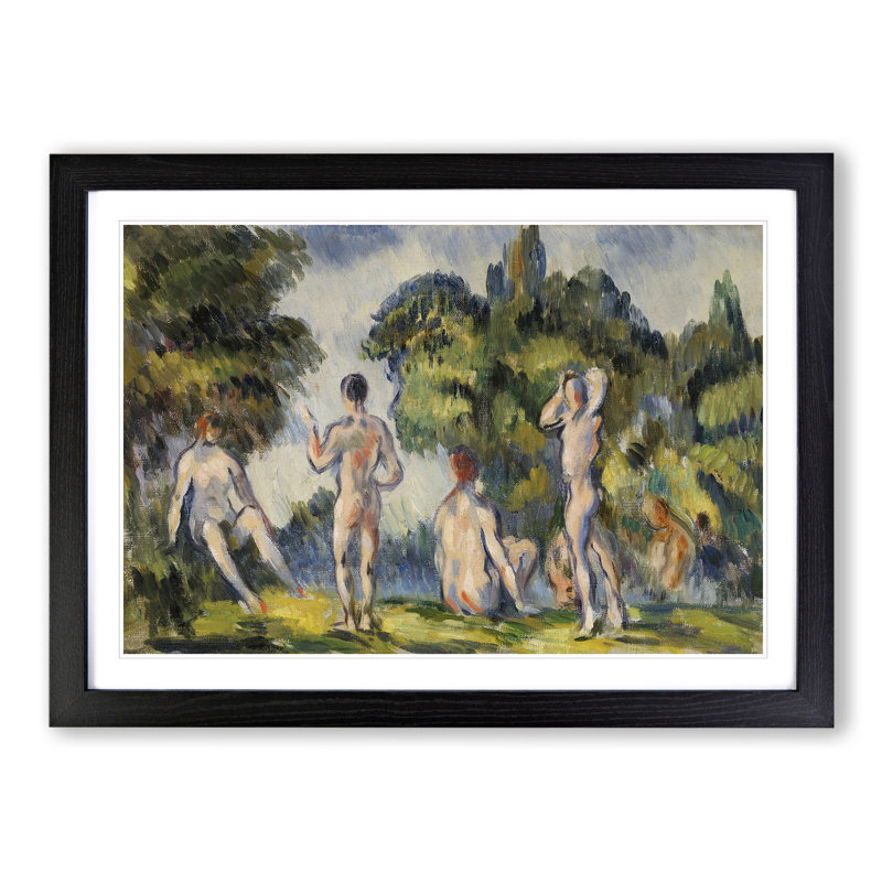 Bathers Vol.4 by Paul Cezanne - Picture Frame Painting, Black Framed, 48cm H x 65cm W x 2cm D