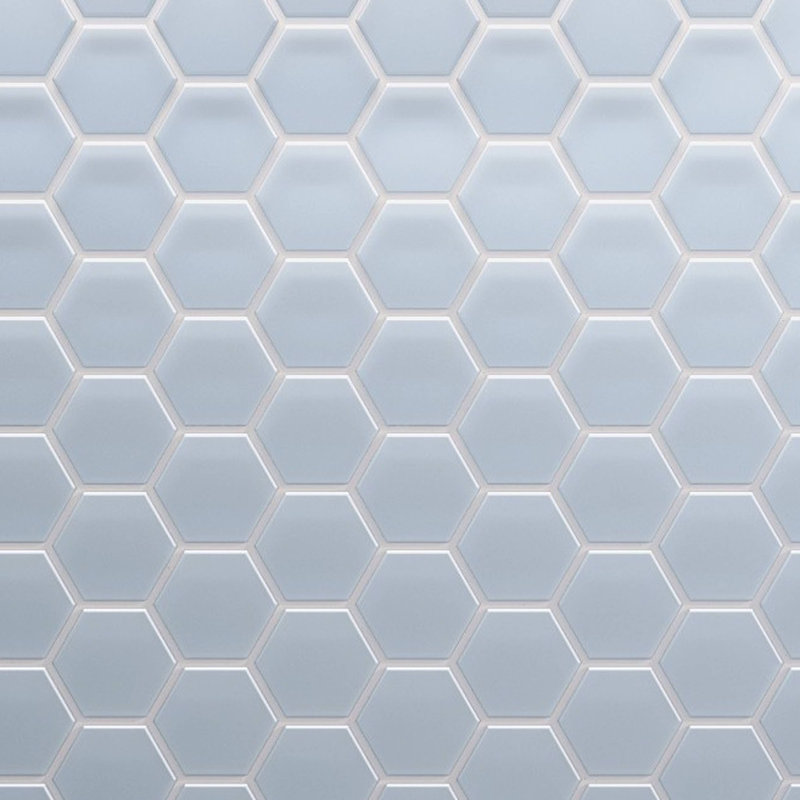 Carreau de mosaïque en verre 3 po 10,25 po x 11,75 po Beehive, Bleu des Caraïbes mat