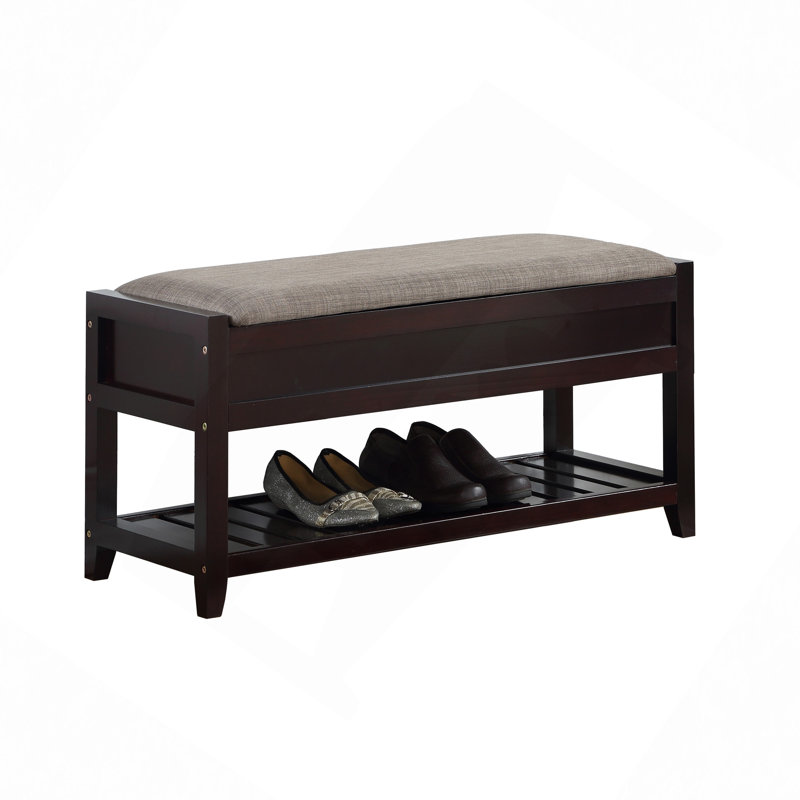 Banc avec rangement pour chaussures, Gris clair, Espresso