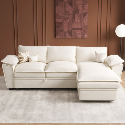 Upholstered L-Shaped Sectional Sofa With Chaise