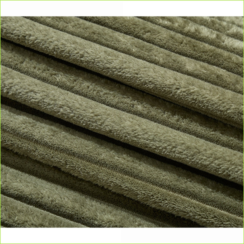 Sectional Sofa, 3-Seat Sage Green Corduroy Left Chaise for Living Rooms | Easy Assembly