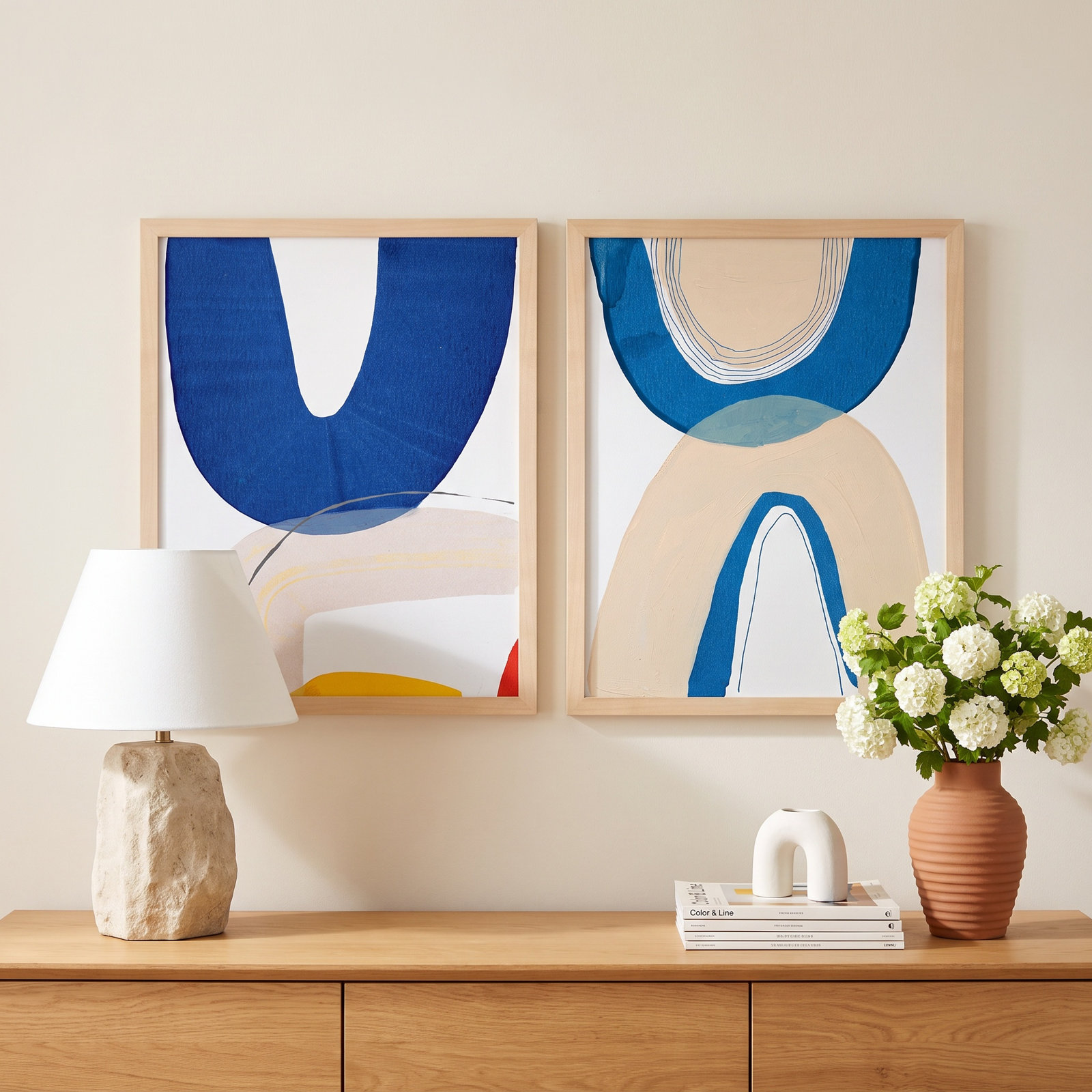 Unity Set Of 2 by Andrea Stokes, 30" H x 48" W x 1.25" D, Brown Framed