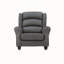 Fauteuil à bascule Fabien en tissu gris avec siège à ressorts ensachés et structure en bois pour une détente confortable