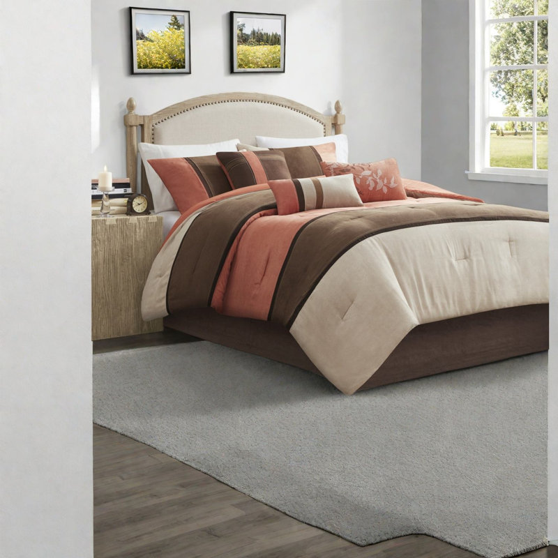 Ensembles de literie, faux suède Cal King Modern Rustic Home Comfort