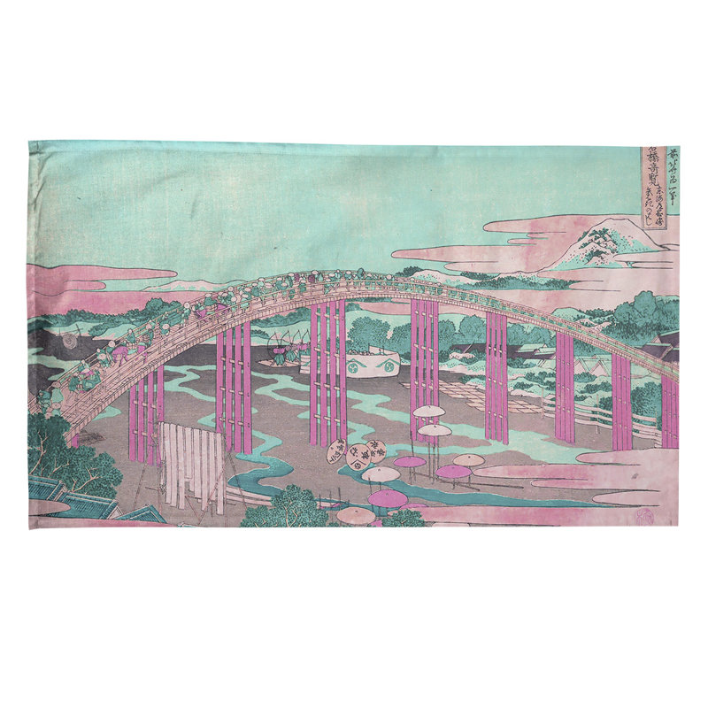 Tea Towel Kitchen Towel, Green/Pink, Poly Twill