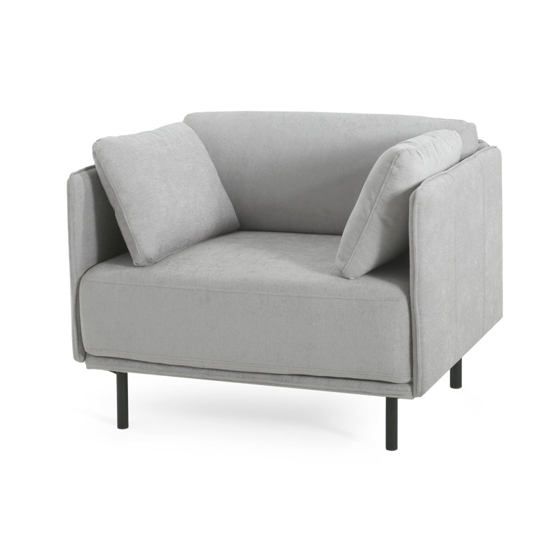 Chaise longue rembourrée avec revêtement Raab, Polyester gris