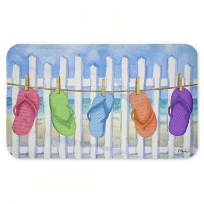Tapis antidérapant Flip Flop Summer, imprimé par Paul Brent, 30 po x 18 po