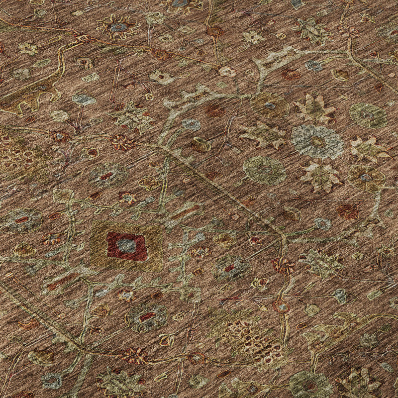 Premium Machine Washable Ducote AMF1130 Global Rug, Rectangle 10 pi x 14 pi