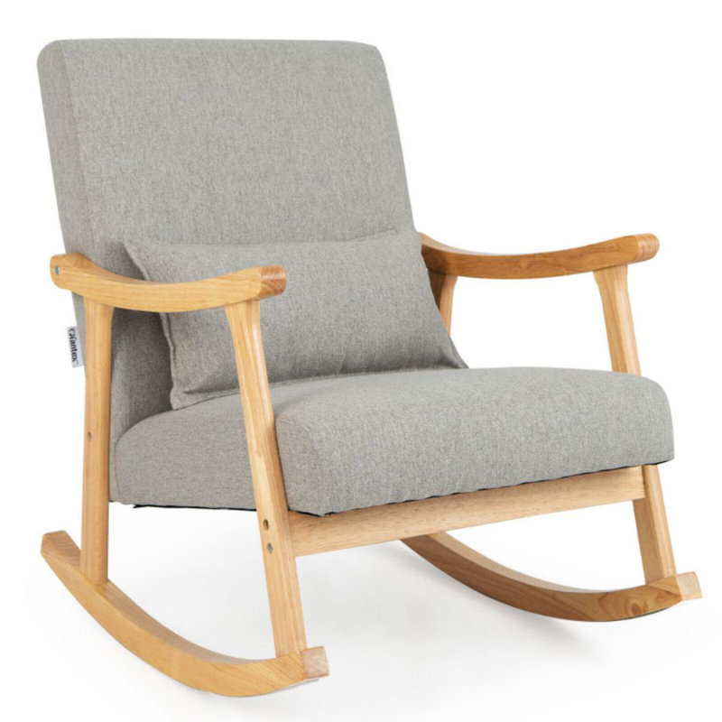 Chaise berçante rembourrée avec coussin Jahlon