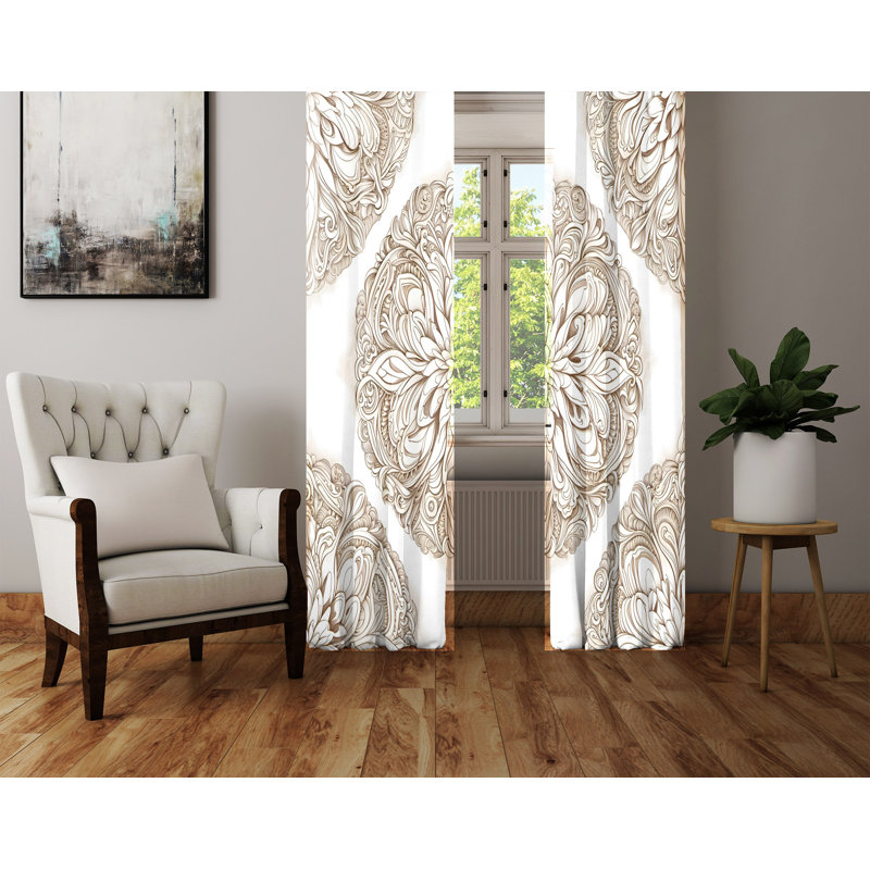 Paire de rideaux semi-transparents en polyester Charmine, L 56 po x L 78 po