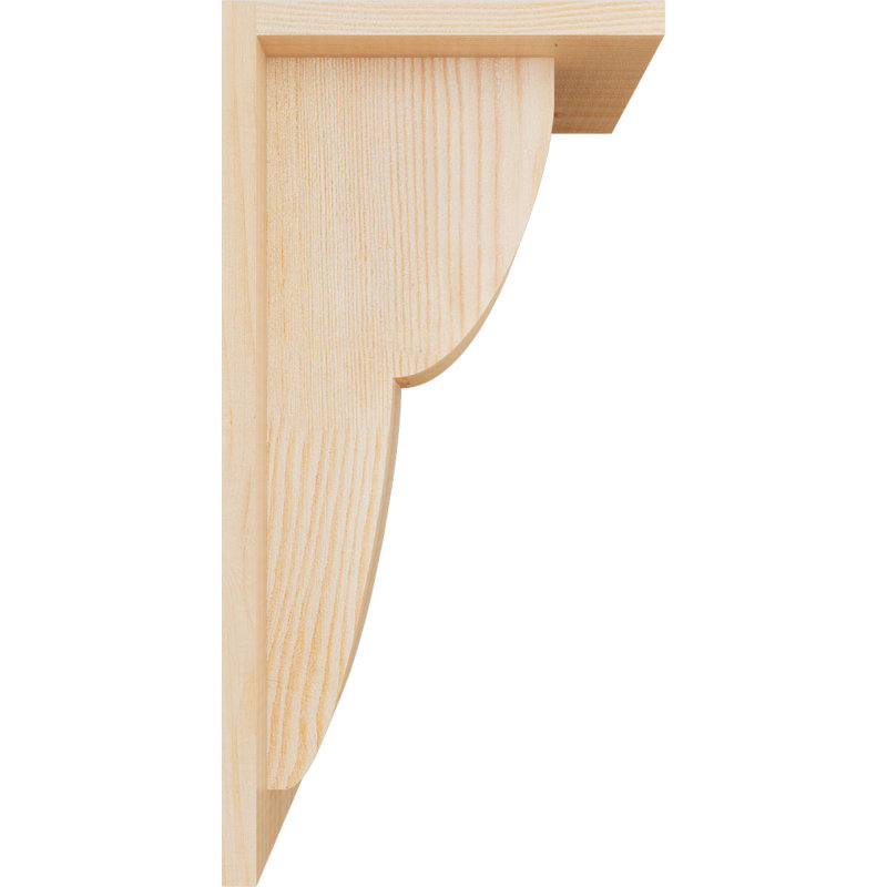 Corbeau Crestline avec contre-plaque, H 16 po x l 5,5 po x P 8 po, Sapin de Douglas, Lisse