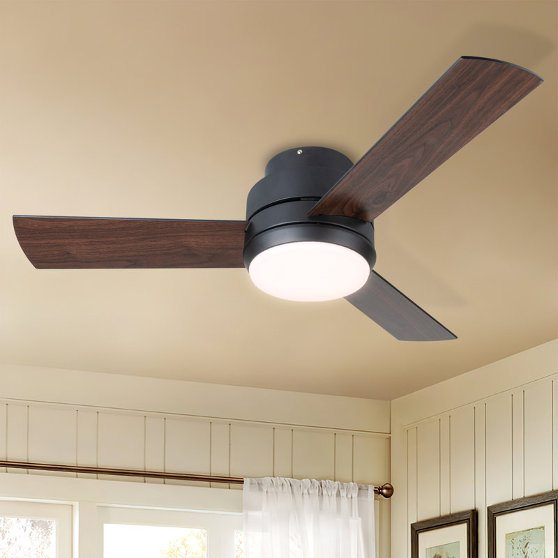 Ventilateur de plafond à 3 pales de 42 po avec ensemble d'éclairage et télécommande Arielmarie, 3 couleurs DEL, moteur à courant continu silencieux à 6 vitesses, minuterie