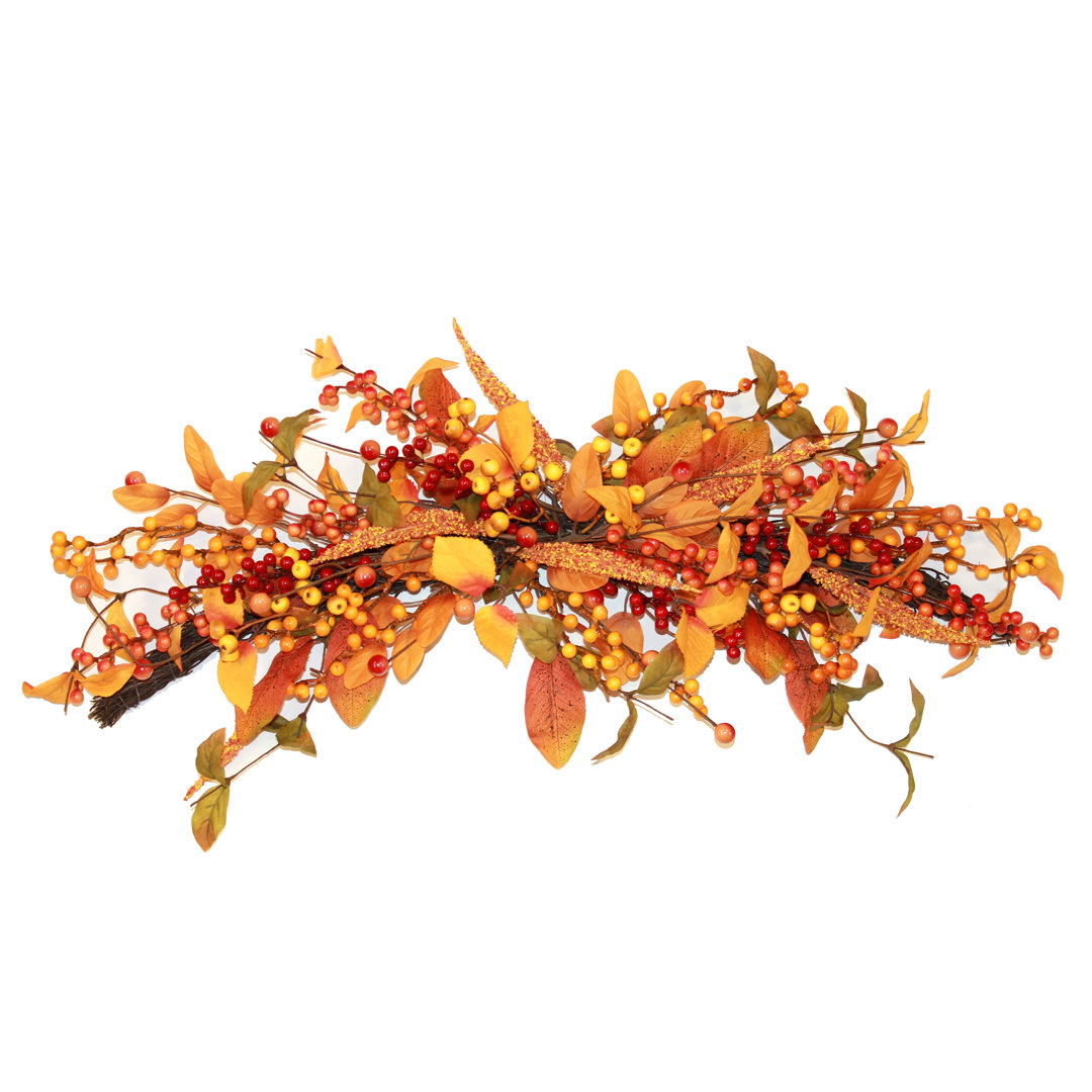 Faux Mixed Assortment Fall Floral Swag The Holiday Aisle®