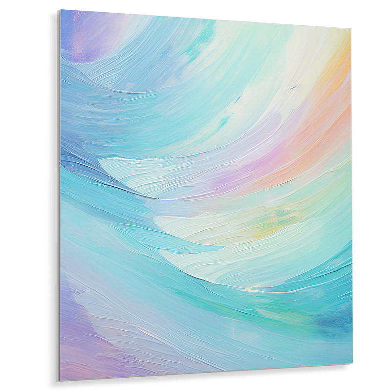 «Soft Cyan Rainbow Whisper» sur, H 20 po x l 12 po x P 1 po