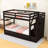 Twin Over Twin Wood Bunk Bed With Twin Trundle, Storage Staircase And Guardrails-1281581977