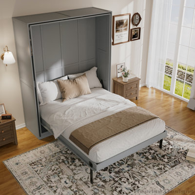 Lit mural pivotant à 360 ° pour une efficacité optimale: transformez une armoire murale épurée en un grand lit, idéal pour les petits appartements et les bureaux à domicile.