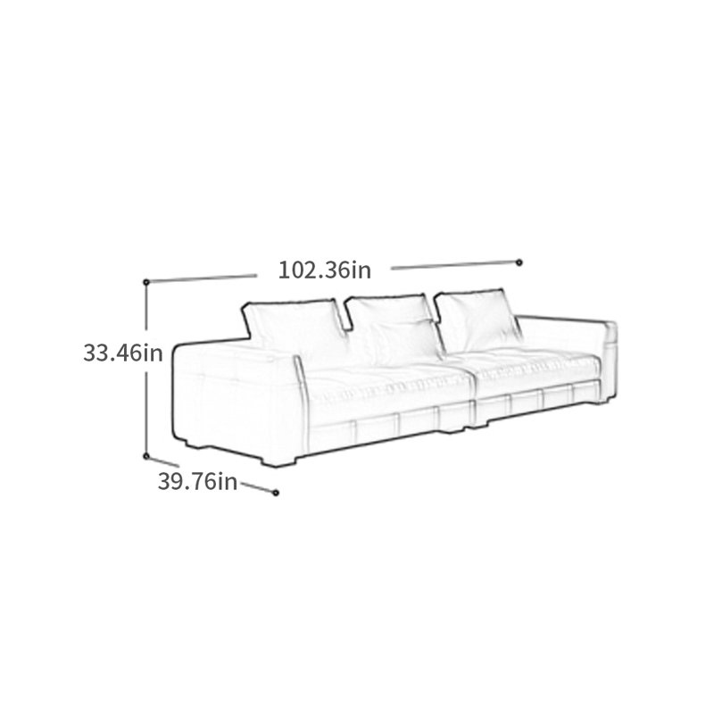 Canapé de luxe rétro français, 3, H 33,46 po x l 102,36 po x P 39,76 po