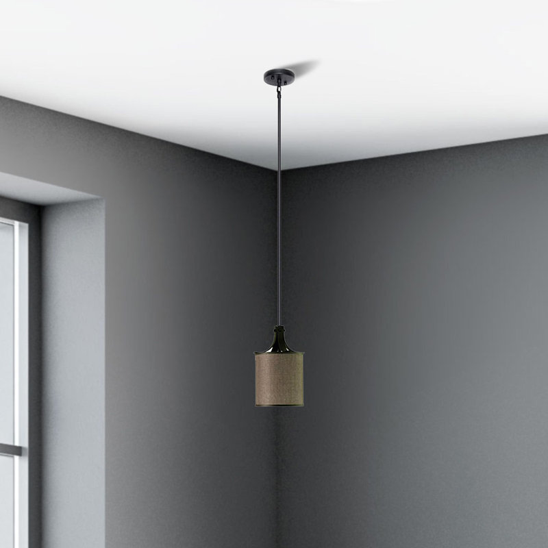 Luminaire suspendu cylindrique unique à 1 lumière