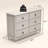 Aleana 46.2" W Traditional Gray 6-Drawer Double Dresser with Solid Wood Tapered Legs-1199378573