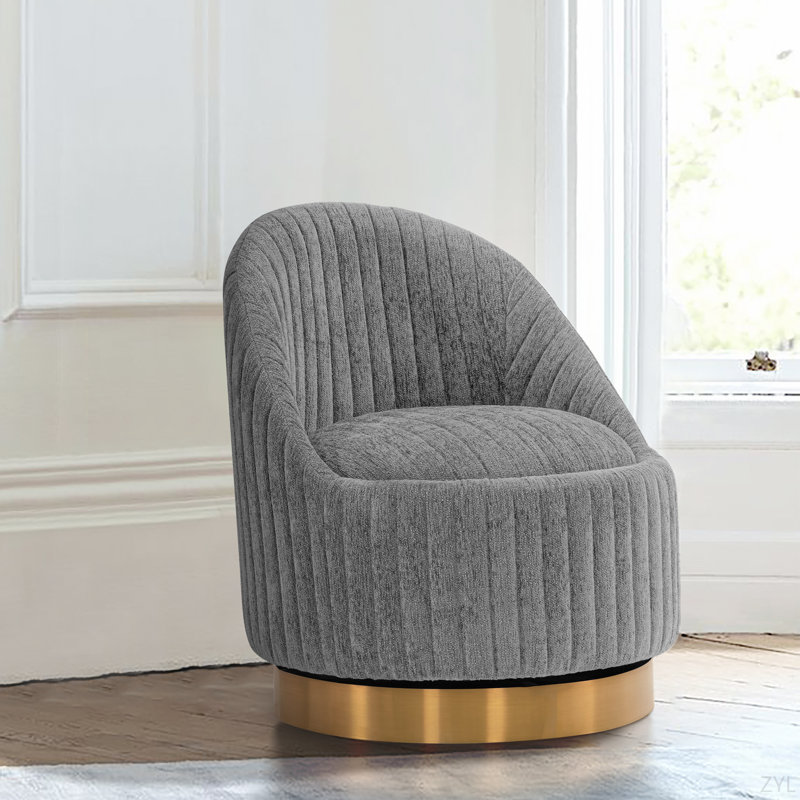 Méridienne pivotante en chenille gris Leela, Gris