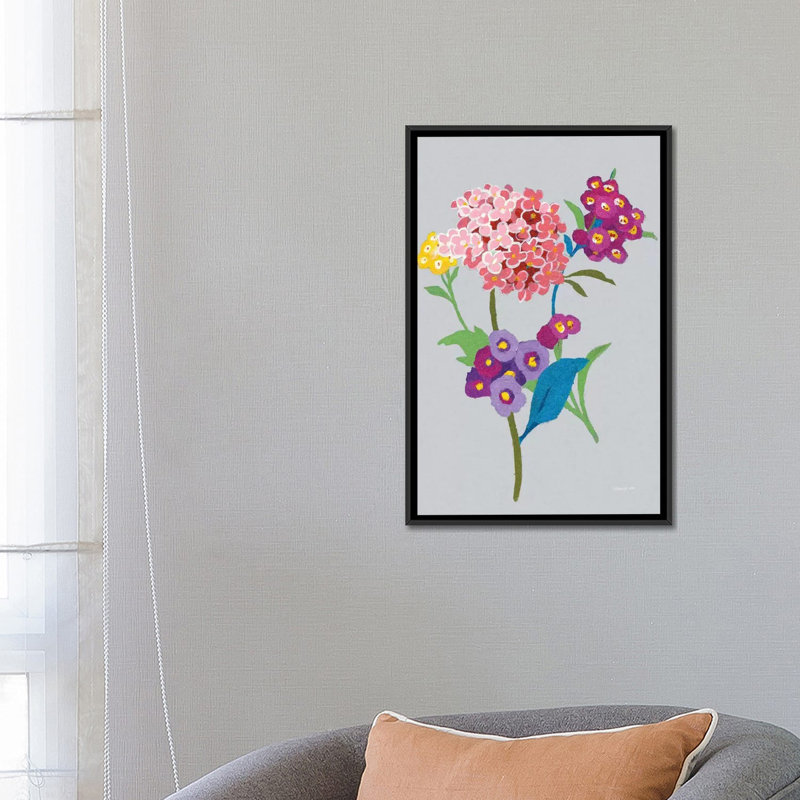 «Alpine Bouquet III», reproduction sur toile tendue grise, H 26 po x l 18 po x P 1,5 po, Toile encadrée noire, Pas de tapis