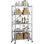 BAOKALER Tablettes pliantes avec roulettes, organisateur de support pliable en métal à 5 tablettes pour le sous-sol du garage de cuisine, tablette de rangement roulante de grande capacité, facile à plier et à rouler, gris