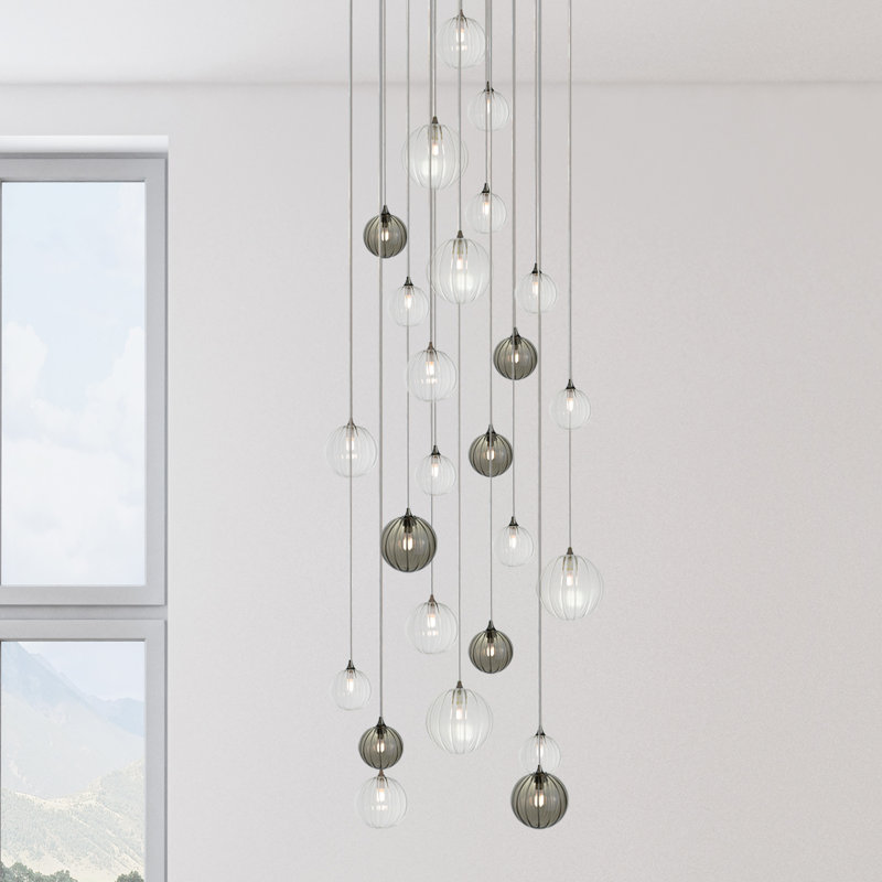 Vine 25 - Light Pendant, Black, 120" H x 26" W x 26" D, Clear