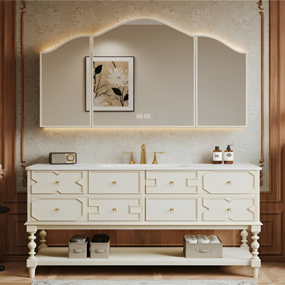 Modern American-style bathroom cabinet.