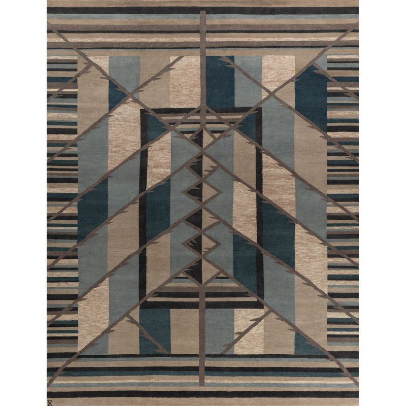 Mesa Wool Geometric Area Rug, Rectangle 8' x 10'